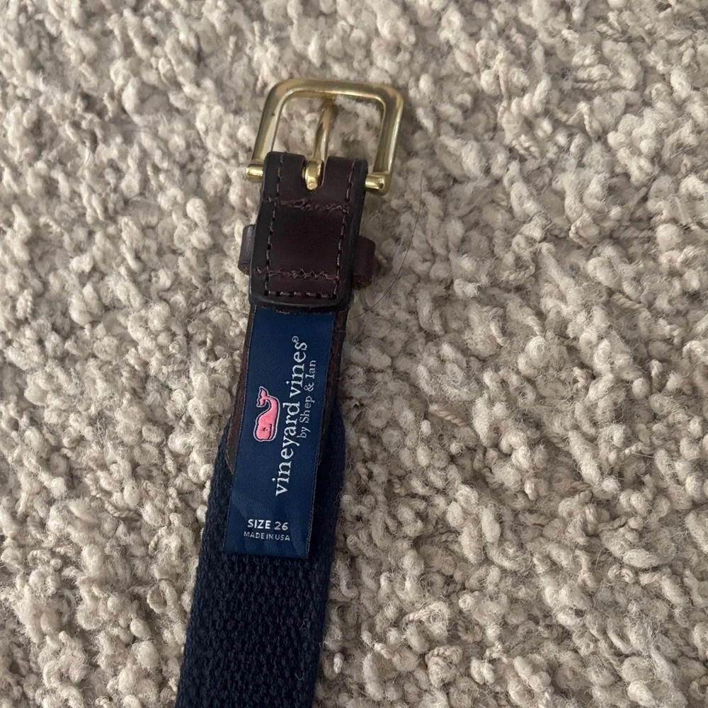 Vineyard Vines Navy Boys Football Belt 26
